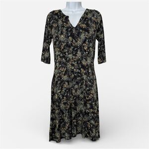 Salaam Dress Fit & Flare Jersey Hippie Festival Floral w/ Pockets USA Women’s L